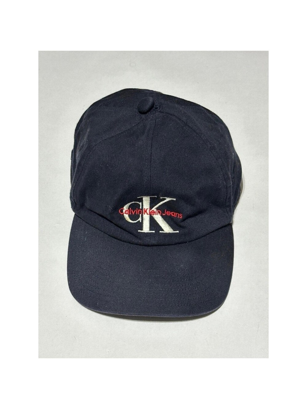 Calvin Klein Jeans Hat Black Canvas Vintage 90s Classic Logo Rare Collectors Cap